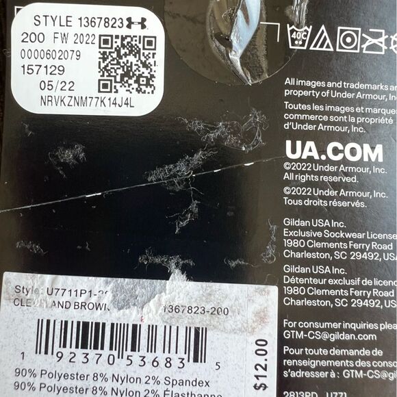 Under Armour Youth Unisex Team Cushioned Over-the-Calf Socks Brown Size Large - Picture 6 of 6